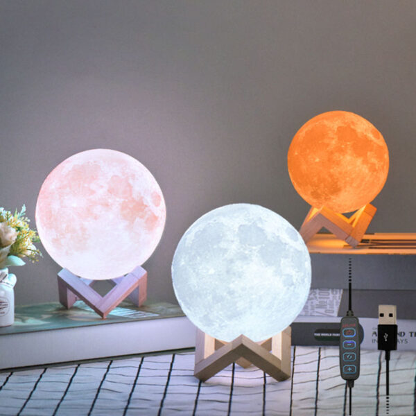 16 In 1 High Quality Led Moon Light Lamp With Stand – Mind Glowing 3d Lamp – Bedroom Led Bed Lamp Desk Lamp – Moonlight Sensation Home Decor