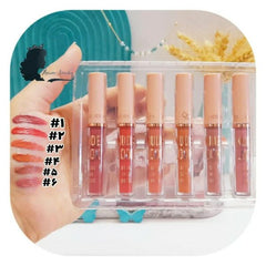 6 Pcs Nude Look High Pigment Matte Lipgloss Soft & Smooth Texture Hydrating Lipsticks