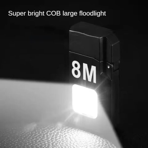 Dh-001 Cob Led Flashlight With Lighters Dual Arc Pulse Flameless Lighter Type C Rechargeable Lighter Work Light Mini Light Men’s Gift | Dual Arc Pulse Flameless Lighter