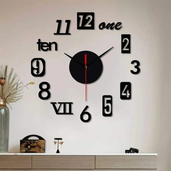 Diy Wall Clock – 3d Wooden Wall Clock Decor,wall Sticker Clock Home Decor