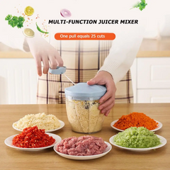 Hand Pulled Multipurpose Chopper & Cutter | Rope Pulled Chopper Multifunctional Meat Grinder, Vegetable Cutter