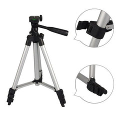 Pack Of 4 – 3110 Tripod Stand For Camera And Mobile With Clip-on Lapel Lavalier Microphone (3.5mm) For Dslr, Youtube, And Other Equipment | Tripod + Mobile Holder + Tripod Bag + Microphone