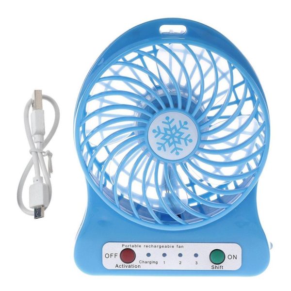 Portable Mini Usb Fan Rechargeable Battery | 3-level Speed Adjustable Electric Cooling Desktop Fan