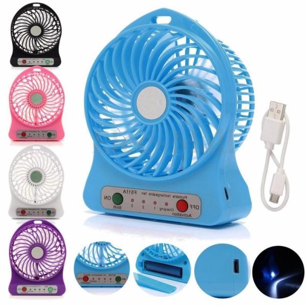 Portable Mini Usb Fan Rechargeable Battery | 3-level Speed Adjustable Electric Cooling Desktop Fan