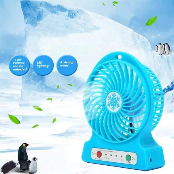 Portable Mini Usb Fan Rechargeable Battery | 3-level Speed Adjustable Electric Cooling Desktop Fan