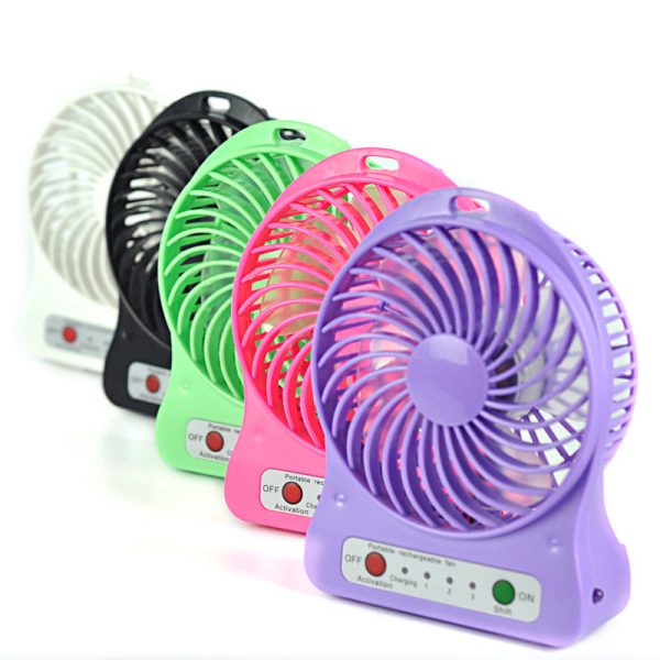 Portable Mini Usb Fan Rechargeable Battery | 3-level Speed Adjustable Electric Cooling Desktop Fan