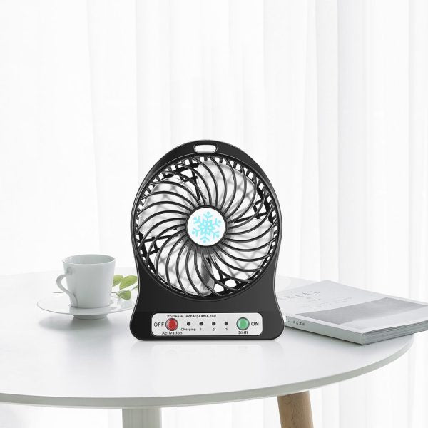 Portable Mini Usb Fan Rechargeable Battery | 3-level Speed Adjustable Electric Cooling Desktop Fan