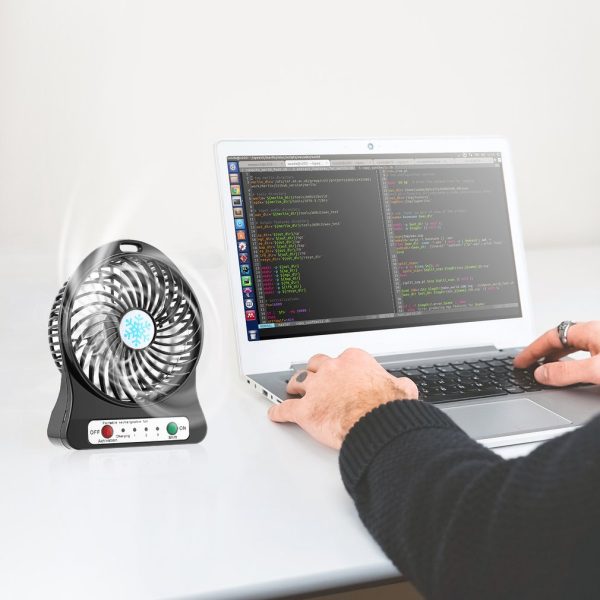 Portable Mini Usb Fan Rechargeable Battery | 3-level Speed Adjustable Electric Cooling Desktop Fan