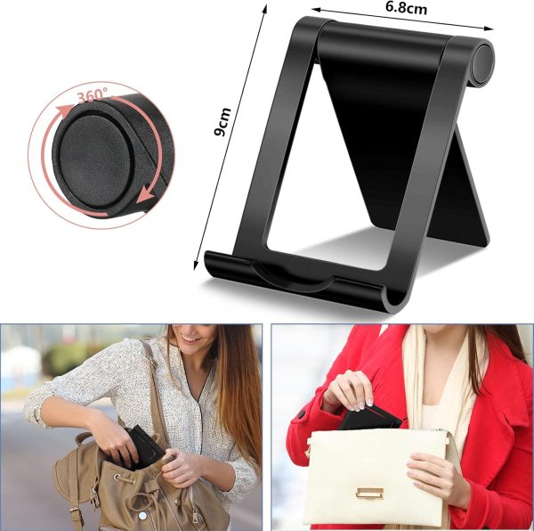 Portable Mobile Phone Holder Multi-angle Universal Mobile Phone Stand 360° Rotateable Phone Holder, Foldable Smartphone Stand