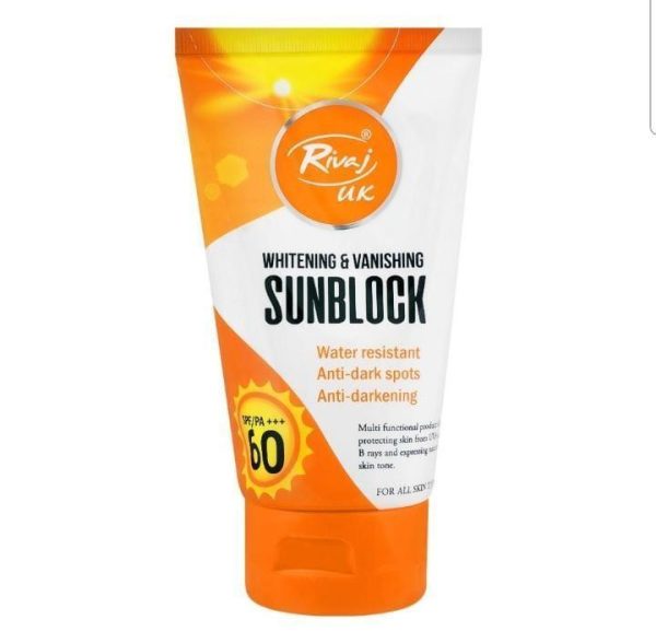 Rivaj Sunblock Whitening & Vanishing Spf60 Ideal For All Skin Types 150ml