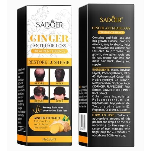 Sadoer Ginger Anti-hair Loss Treatment Essence 30ml – Restores Hair, Promotes Growth