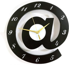 The Sign (@)3d Wooden Wall Clock For Living Room, Bed Room Home Decor Art & Hanging Decorative Showpiece Items