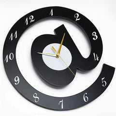 The Sign (@)3d Wooden Wall Clock For Living Room, Bed Room Home Decor Art & Hanging Decorative Showpiece Items